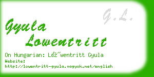 gyula lowentritt business card